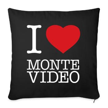 I LOVE MONTEVIDEO Uruguay - Sofa pillowcase 17,3'' x 17,3'' (45 x 45 cm) - black - Front