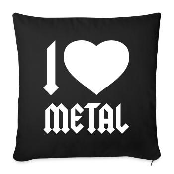 I LOVE HEAVY METAL - Sofa pillowcase 17,3'' x 17,3'' (45 x 45 cm) - black - Front