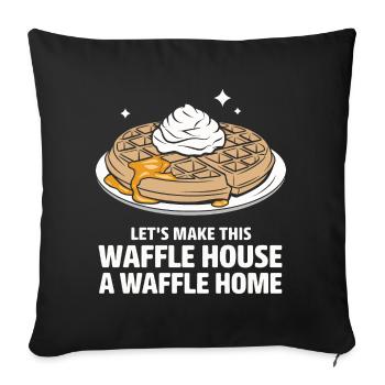 Gaufres Bonbons pour le petit-déjeuner - Housse de coussin décorative 45 x 45 cm - noir - Devant