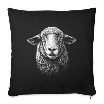 Sheep Portrait Sheep Shepherd Animals - Sofa pillowcase 17,3'' x 17,3'' (45 x 45 cm) - black - Front