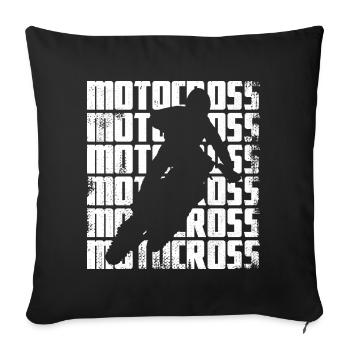 Graphismes de motocross - Housse de coussin décorative 45 x 45 cm - noir - Devant