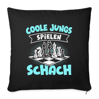 Schach Jungs Schachspieler Jungen - Sofakissenbezug 45 x 45 cm - Schwarz - Vorne