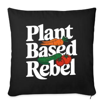 Végétarien Végétalien Végétarien Végétarien - Housse de coussin décorative 45 x 45 cm - noir - Devant