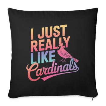 Cardinal Rouge Cardinal Vogel Rouge Cardinal - Housse de coussin décorative 45 x 45 cm - noir - Devant