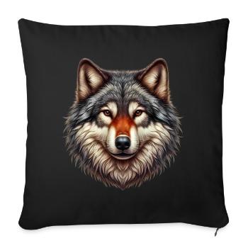 Loup - Housse de coussin décorative 45 x 45 cm - noir - Devant