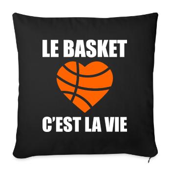 basketball is life, Basketball, Basketball, Sport - Sofa pillowcase 17,3'' x 17,3'' (45 x 45 cm) - black - Front