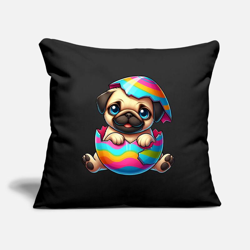 Cute Pug in Easter Egg Cartoon Animal Sofa pillowcase 17,3'' x 17,3'' (45 x 45 cm)