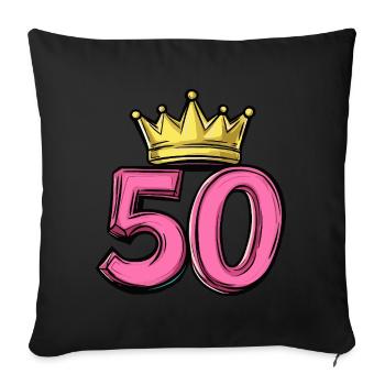 50 Number Crown - Sofa pillowcase 17,3'' x 17,3'' (45 x 45 cm) - black - Front