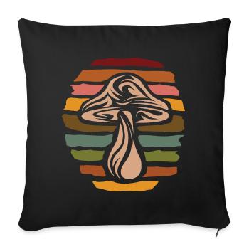 Retro mushroom collector - nature vintage design - Sofa pillowcase 17,3'' x 17,3'' (45 x 45 cm) - black - Front