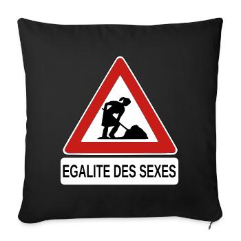 Egalité des sexes - Housse de coussin décorative 45 x 45 cm - noir - Devant