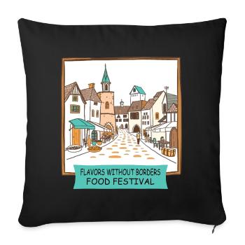 Street Food Festval - Sofakissenbezug 45 x 45 cm - Schwarz - Vorne