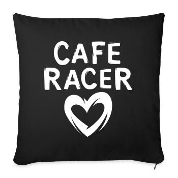 caferacer Liebe - Mythe du cœur pour les amis de la mobylette - Housse de coussin décorative 45 x 45 cm - noir - Devant