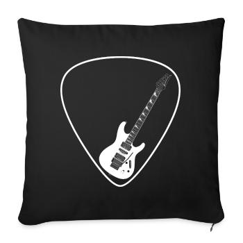 Guitare électrique (forme Strat) pour les fonds sombres - Housse de coussin décorative 45 x 45 cm - noir - Devant