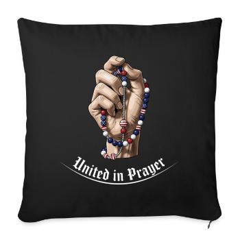 United in prayer - Sofa pillowcase 17,3'' x 17,3'' (45 x 45 cm) - black - Front