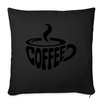 Coffee - Cool Café Logo - Sofa pillowcase 17,3'' x 17,3'' (45 x 45 cm) - black - Front