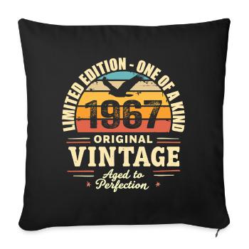 1967 Geburtstagsgeschenk Jahrgang 1967 Retro 1967 - Sofakissenbezug 45 x 45 cm - Schwarz - Vorne