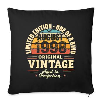 August 1998 Birthday August 1998 - August 1998 - Sofa pillowcase 17,3'' x 17,3'' (45 x 45 cm) - black - Front