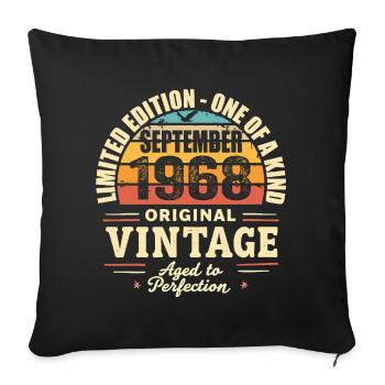 September 1968 Gift 1968 Vintage September 1968 - Sofa pillowcase 17,3'' x 17,3'' (45 x 45 cm) - black - Front