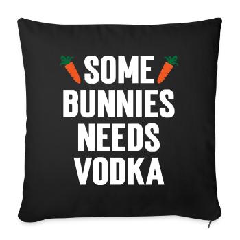 humour bunnies vodka - Housse de coussin décorative 45 x 45 cm - noir - Devant