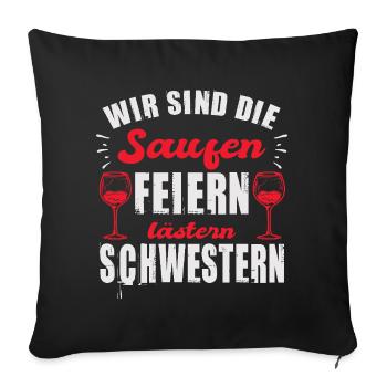 Alcool Partenaire Tenue Meilleur Ami Partenaire Look - Housse de coussin décorative 45 x 45 cm - noir - Devant