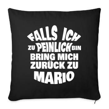 Funny Mario Quote Design - Sofa pillowcase 17,3'' x 17,3'' (45 x 45 cm) - black - Front