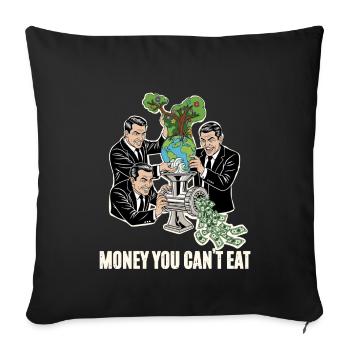 Monde financier humoristique - Housse de coussin décorative 45 x 45 cm - noir - Devant