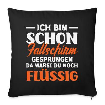 Old funny skydiver adrenaline junkie - Sofa pillowcase 17,3'' x 17,3'' (45 x 45 cm) - black - Front