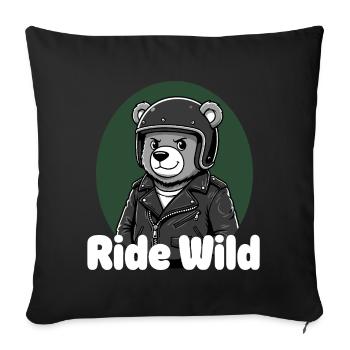 Chevaucher Wild Bear Rider - Housse de coussin décorative 45 x 45 cm - noir - Devant