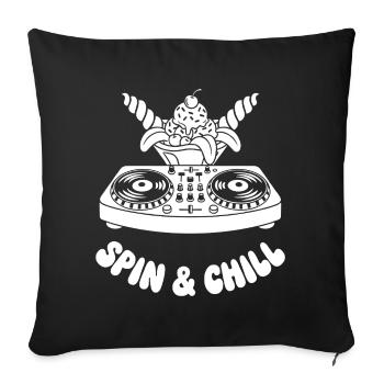 Spinn & Chill DJ Crème glacée - Housse de coussin décorative 45 x 45 cm - noir - Devant