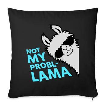 Lama Not My Problama Cool Sonnenbrille Seitlich - Sofakissenbezug 45 x 45 cm - Schwarz - Vorne
