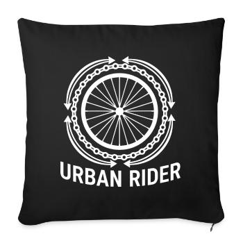 Cycliste urbain - Housse de coussin décorative 45 x 45 cm - noir - Devant
