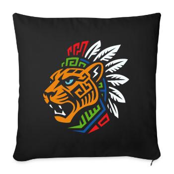 Tribal Tiger – Un design ethnique puissant - Housse de coussin décorative 45 x 45 cm - noir - Devant