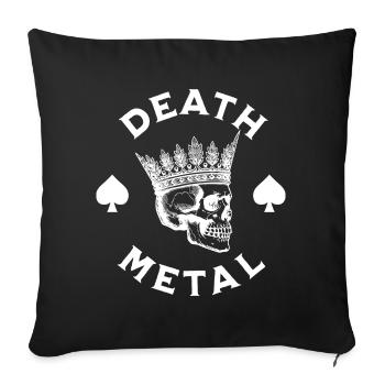 Crowned Skull Death Metal - Sofa pillowcase 17,3'' x 17,3'' (45 x 45 cm) - black - Front
