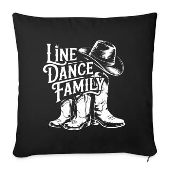 Line Dance Family Boots - Sofa pillowcase 17,3'' x 17,3'' (45 x 45 cm) - black - Front