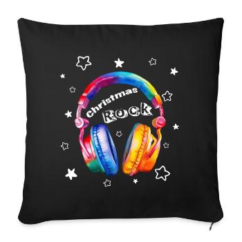 Christmas Rock Headphones Christmas Cool - Sofa pillowcase 17,3'' x 17,3'' (45 x 45 cm) - black - Front