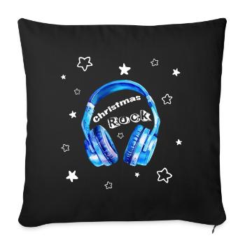 Headphones Christmas Music Christmas Rock - Sofa pillowcase 17,3'' x 17,3'' (45 x 45 cm) - black - Front