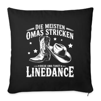 Grandma Dancing LineDance - Sofa pillowcase 17,3'' x 17,3'' (45 x 45 cm) - black - Front