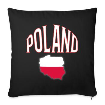 Poland - Sofa pillowcase 17,3'' x 17,3'' (45 x 45 cm) - black - Front