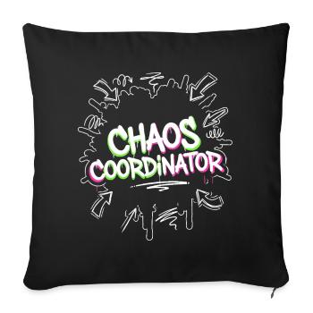 Chaos Coordinator - Sofa pillowcase 17,3'' x 17,3'' (45 x 45 cm) - black - Front