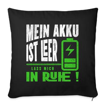 Ma batterie est vide - Laisse-moi tranquille - Housse de coussin décorative 45 x 45 cm - noir - Devant
