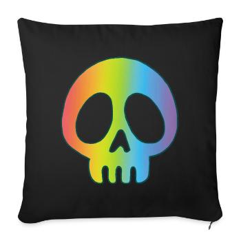 Multicolored skull - Sofa pillowcase 17,3'' x 17,3'' (45 x 45 cm) - black - Front