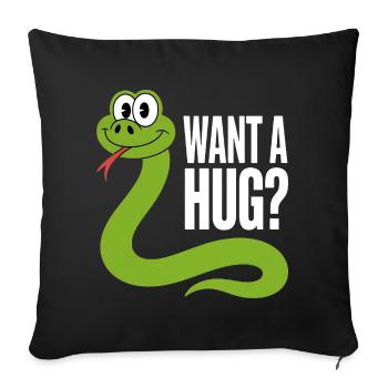 Dessin animé Câlin-moi Serpent - Housse de coussin décorative 45 x 45 cm - noir - Devant