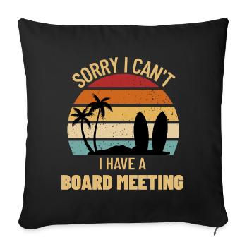 Surfeur Papa Surfeur Réunion drôle du conseil de surf - Housse de coussin décorative 45 x 45 cm - noir - Devant