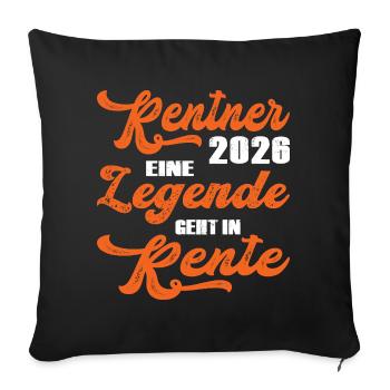 Typographie rétro orange 2028 Retraité 2026 - Housse de coussin décorative 45 x 45 cm - noir - Devant
