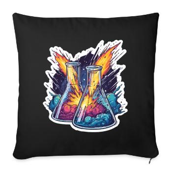 Laboratoire Geek Éducatif Expérience de la pluie de météores Quadrantide - Housse de coussin décorative 45 x 45 cm - noir - Devant