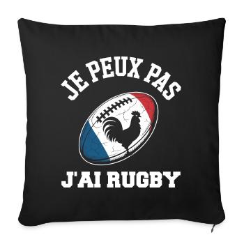 Je Peux Pas J'ai Rugby - Housse de coussin décorative 45 x 45 cm - noir - Devant