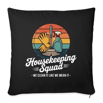 Funny Cleaning Design - Sofa pillowcase 17,3'' x 17,3'' (45 x 45 cm) - black - Front