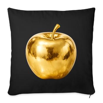 Golden Apple – Premium Shine - Sofa pillowcase 17,3'' x 17,3'' (45 x 45 cm) - black - Front