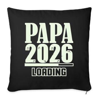 Papa 2026 Loading - Sofa pillowcase 17,3'' x 17,3'' (45 x 45 cm) - black - Front