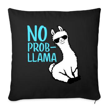 No Prob Lama Cool Sonnenbrille Sitzend Problama - Sofakissenbezug 45 x 45 cm - Schwarz - Vorne